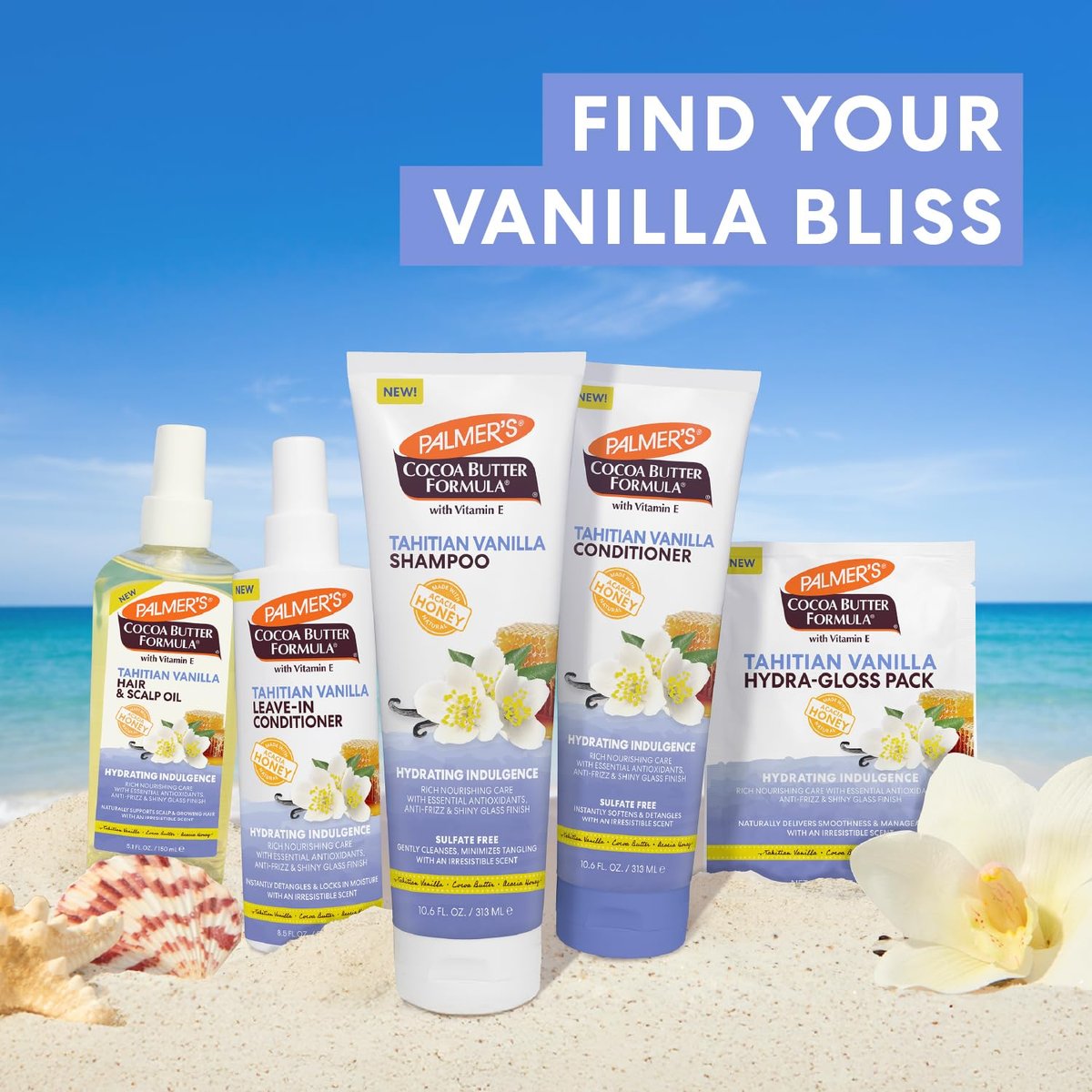 Palmer's Cocoa Butter Formula Tahitian Vanilla Haarconditioner – Feuchtigkeitsspendender & pflegender Entwirrer mit Vitamin E & Akazienhonig für Glanz, Geschmeidigkeit & Frizz-Kontrolle – Alle Haartypen – 10,6 Fl Oz