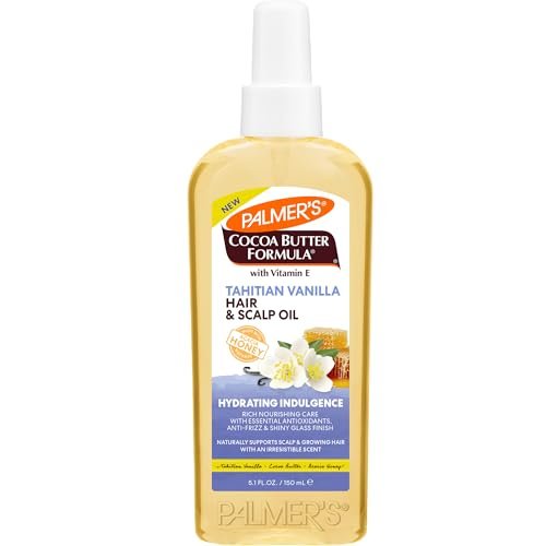 Palmer's Cocoa Butter Formula Tahitian Vanilla Haar- & Kopfhautöl – 5,1 Fl Oz (150 ml) mit Vitamin E & Akazienhonig für Glanz, Geschmeidigkeit und Frizz-Kontrolle – für alle Haartypen