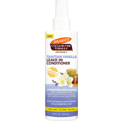 Palmer's Cocoa Butter Formula Tahitian Vanilla Leave-In Conditioner Spray, 8,5 Fl Oz – Feuchtigkeitsspray mit Hitzeschutz, Frizz-Kontrolle und Acacia Honig & Vitamin E