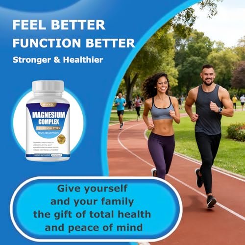 WINYEL Magnesium Komplex 1000mg – 8 Elementare Magnesiumformen mit Glycinat, Malat, Citrat – Vegan, 90 Kapseln für Schlaf, Entspannung, Knochen & Muskeln