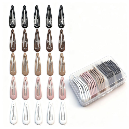 HXIELEC 25er-Pack Wasserfall-Spangen für Haare, rutschfeste glänzende Metall-Haarspangen für Frauen & Mädchen, 5 Farben mit Aufbewahrungsbox, Haar-Accessoires