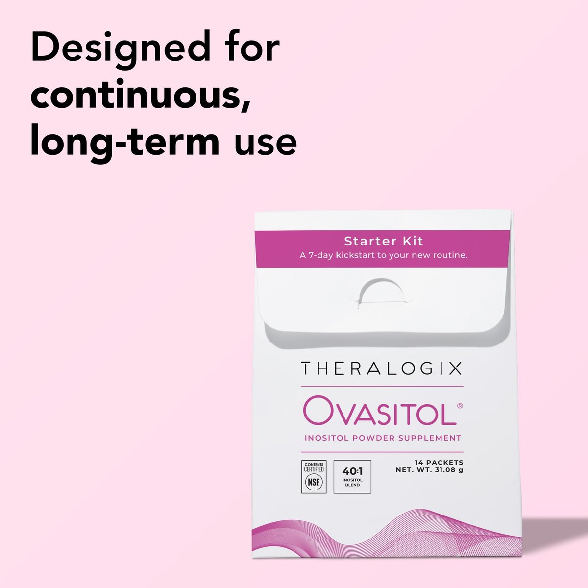 Theralogix Ovasitol Inositol Pulver – 7-Tage Starter-Kit | Premium Inositol für Frauen | 40:1 Verhältnis Myo & D-Chiro Inositol | Unterstützt hormonelle & metabolische Gesundheit