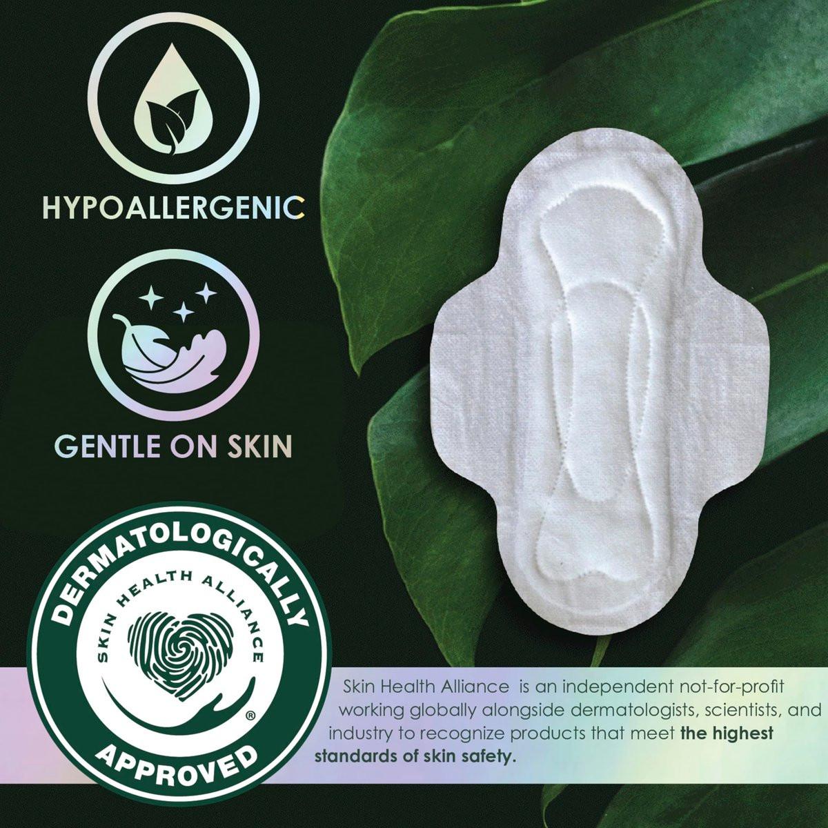 L. Ultra Dünne Binden für Frauen mit Bio-Baumwoll-Oberlage, Über-Nacht-Saugfähigkeit, Menstruationsbinden mit Flügeln, ohne synthetische Pestizide und Duftstoffe, 36 Stück