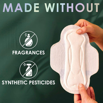 L. Ultra Dünne Binden für Frauen mit Bio-Baumwoll-Oberlage, Über-Nacht-Saugfähigkeit, Menstruationsbinden mit Flügeln, ohne synthetische Pestizide und Duftstoffe, 36 Stück