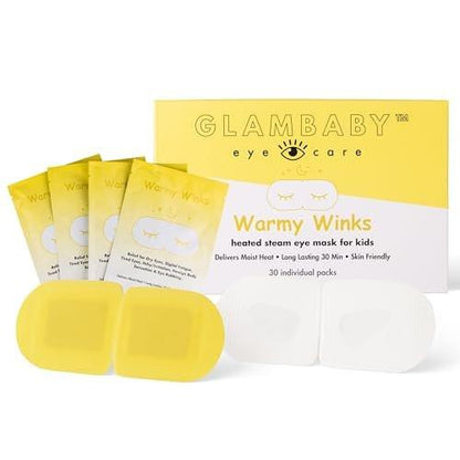 GlamBaby Warmy Winks Selbstheizende Augenmaske für Kinder – Wärmekompresse bei trockenen Augen, Reizungen & Schwellungen – Einweg-Augenmaske zur Linderung & Entspannung (30 Einzelportionen)