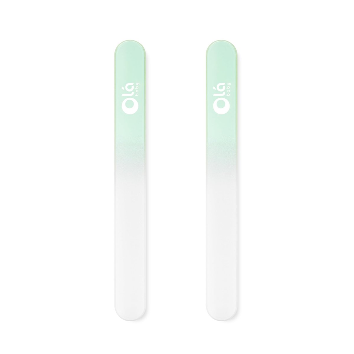 Olababy Glasnagelfeile für Neugeborene & Säuglinge 2er-Pack (Minze) | Sichere Glas-Nagelfeile mit Reiseetui