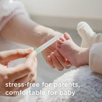 Olababy Glasnagelfeile für Neugeborene & Säuglinge 2er-Pack (Minze) | Sichere Glas-Nagelfeile mit Reiseetui