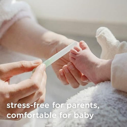 Olababy Glasnagelfeile für Neugeborene & Säuglinge 2er-Pack (Minze) | Sichere Glas-Nagelfeile mit Reiseetui