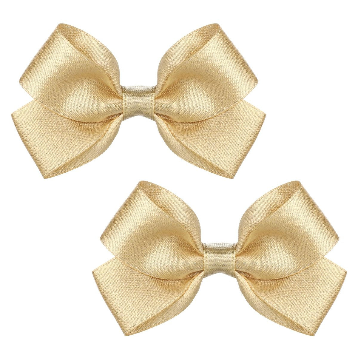 2er-Pack Goldene Haarschleifen-Clips für Mädchen, Glitzernd 3 Zoll Mini-Haarklammern für Kleinkinder, Teenager, Party, Weihnachten, Hochzeit