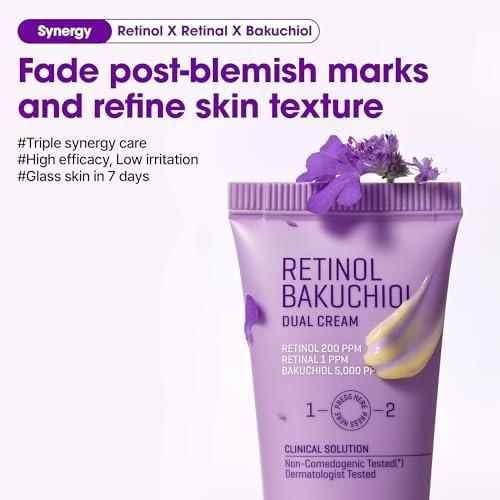 SOME BY MI Retinol Bakuchiol Dual Cream – 1,69 oz (50 ml) – Koreanische Kollagen- und Retinol-Gesichtsfeuchtigkeitscreme für Glasglanz – Barriereschutz und Pflege mit Niacinamid, Panthenol und Vitamin E – Koreanische Hautpflege