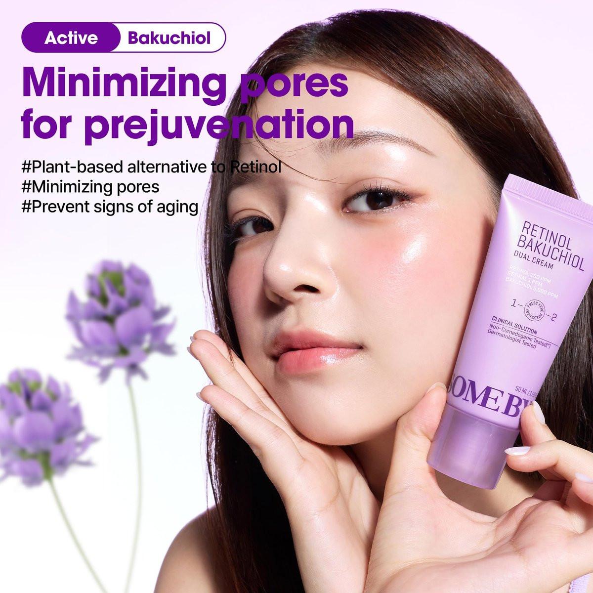 SOME BY MI Retinol Bakuchiol Dual Cream – 1,69 oz (50 ml) – Koreanische Kollagen- und Retinol-Gesichtsfeuchtigkeitscreme für Glasglanz – Barriereschutz und Pflege mit Niacinamid, Panthenol und Vitamin E – Koreanische Hautpflege