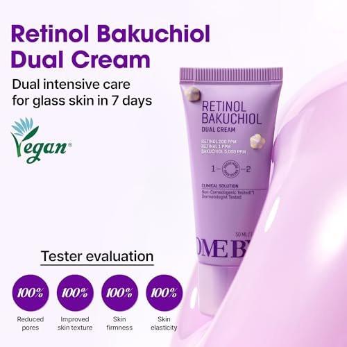 SOME BY MI Retinol Bakuchiol Dual Cream – 1,69 oz (50 ml) – Koreanische Kollagen- und Retinol-Gesichtsfeuchtigkeitscreme für Glasglanz – Barriereschutz und Pflege mit Niacinamid, Panthenol und Vitamin E – Koreanische Hautpflege