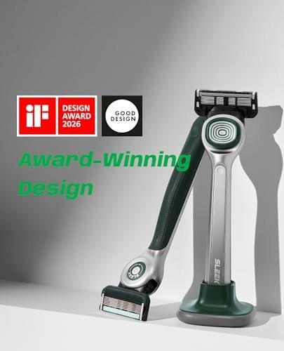 DORCO SLEEK 6-Klingen-Rasierer für Herren mit 7 Ersatzklingen | Herrenklingenrasierer mit Griff und glatten Rasierklingen | Herrenrasierer mit Multi-Flex-Technologie