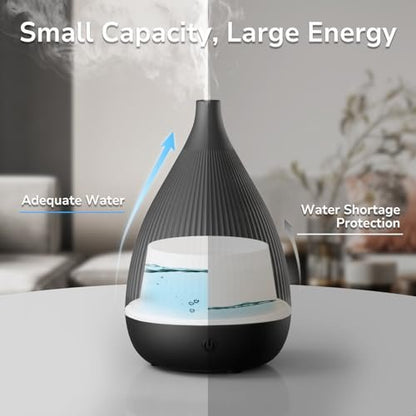 Ultraschall-Aroma-Diffuser mit LED-Nachtlicht & Auto-Abschaltung – BPA-frei, leise, für ätherische Öle (Schwarz)