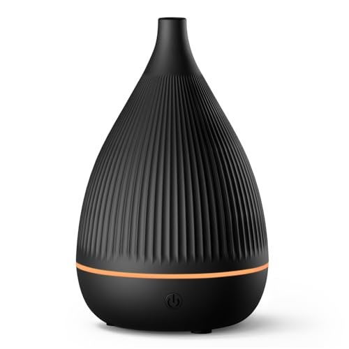 Ultraschall-Aroma-Diffuser mit LED-Nachtlicht & Auto-Abschaltung – BPA-frei, leise, für ätherische Öle (Schwarz)