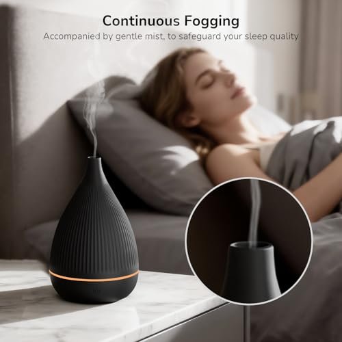 Ultraschall-Aroma-Diffuser mit LED-Nachtlicht & Auto-Abschaltung – BPA-frei, leise, für ätherische Öle (Schwarz)