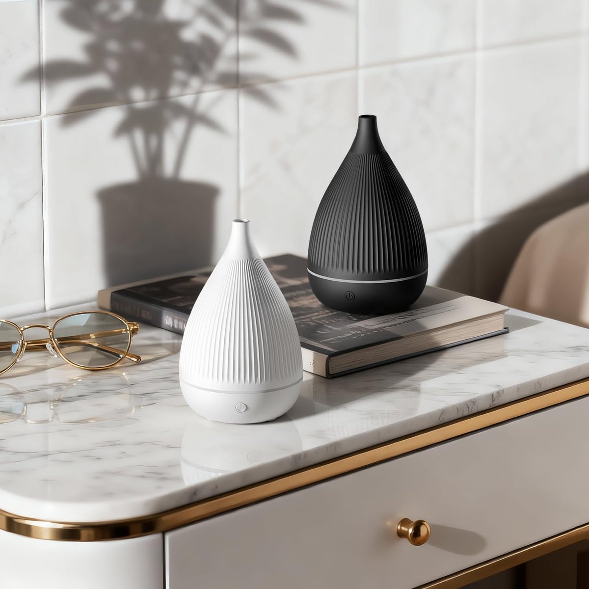 Ultraschall-Aroma-Diffuser mit LED-Nachtlicht & Auto-Abschaltung – BPA-frei, leise, für ätherische Öle (Schwarz)