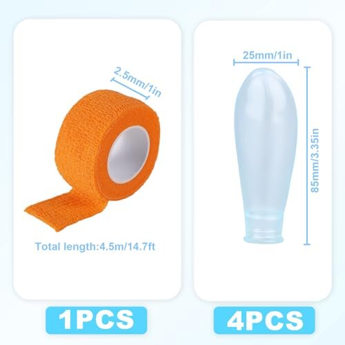 4er-Pack wasserdichte Fingerkappen, wiederverwendbare Silikon-Fingerabdeckungen mit Pflegebandage für Duschen, Schwimmen, Pediküre, Maniküre, Nagelbad & Wundschutz