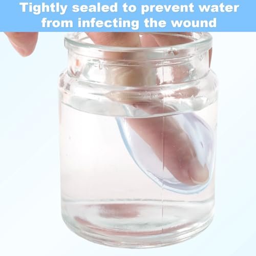 4er-Pack wasserdichte Fingerkappen, wiederverwendbare Silikon-Fingerabdeckungen mit Pflegebandage für Duschen, Schwimmen, Pediküre, Maniküre, Nagelbad & Wundschutz