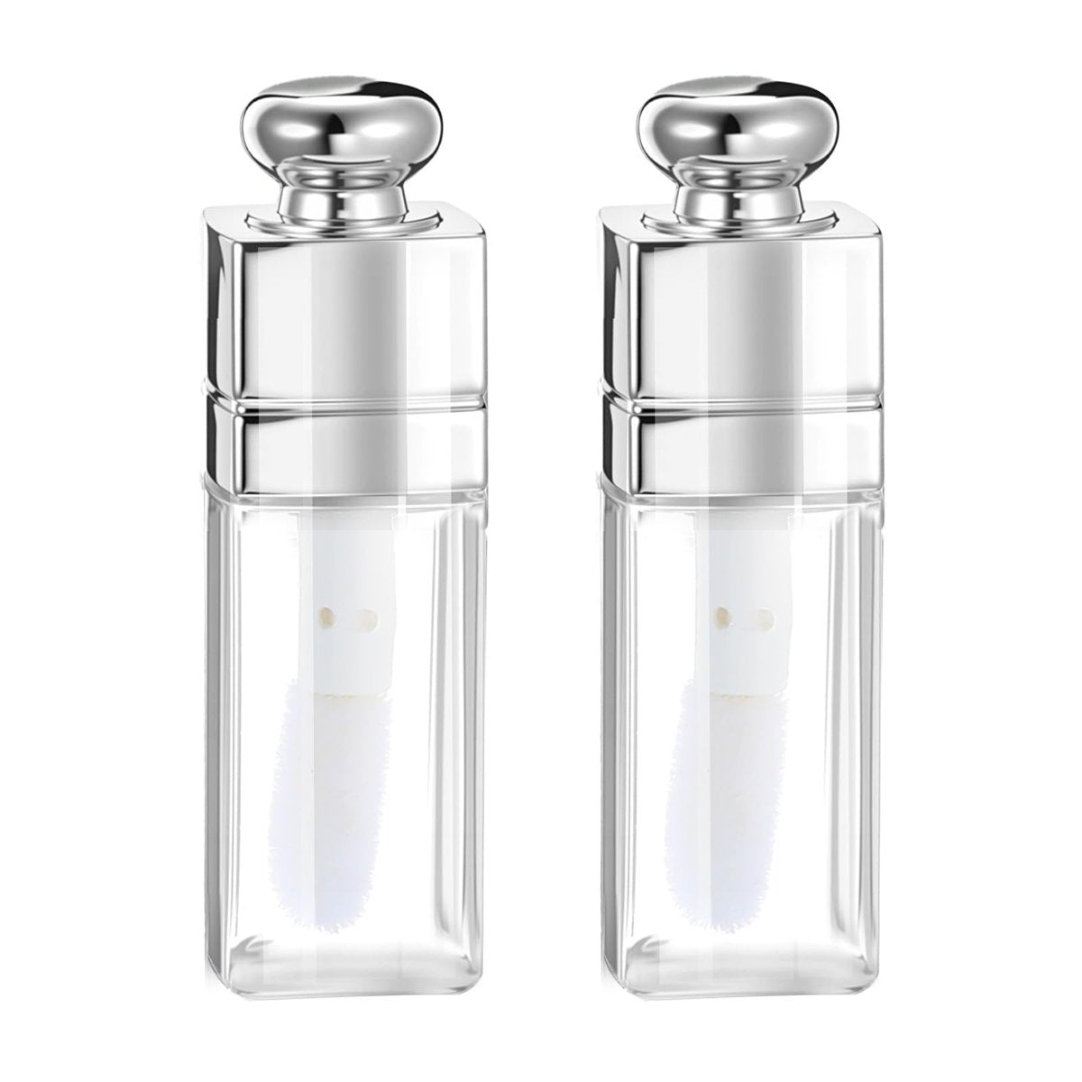Qulkws 2er-Pack 8ml leere Lipgloss-Tuben mit Applikator – Klare, nachfüllbare Lippenbalsam-Behälter für DIY-Makeup