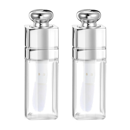 Qulkws 2er-Pack 8ml leere Lipgloss-Tuben mit Applikator – Klare, nachfüllbare Lippenbalsam-Behälter für DIY-Makeup