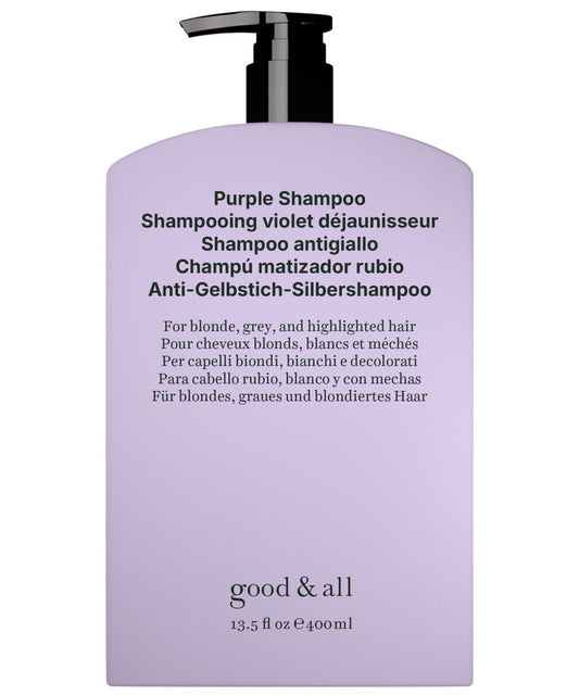 GOOD&ALL Lila Shampoo – Reduziert Gelbstich für blondes, silbernes und gesträhntes Haar – Sulfat-, Paraben- und Duftstofffrei, vegan – 400 ml
