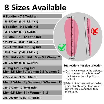 Edvbela Einlegesohlen für Airtag Versteck, Tracker-Geräte-Case für Kinder, Erwachsene und Senioren, Bequeme Schuheinlagen, Pink (6,89-7,48 Zoll 10-12 Kleinkind)