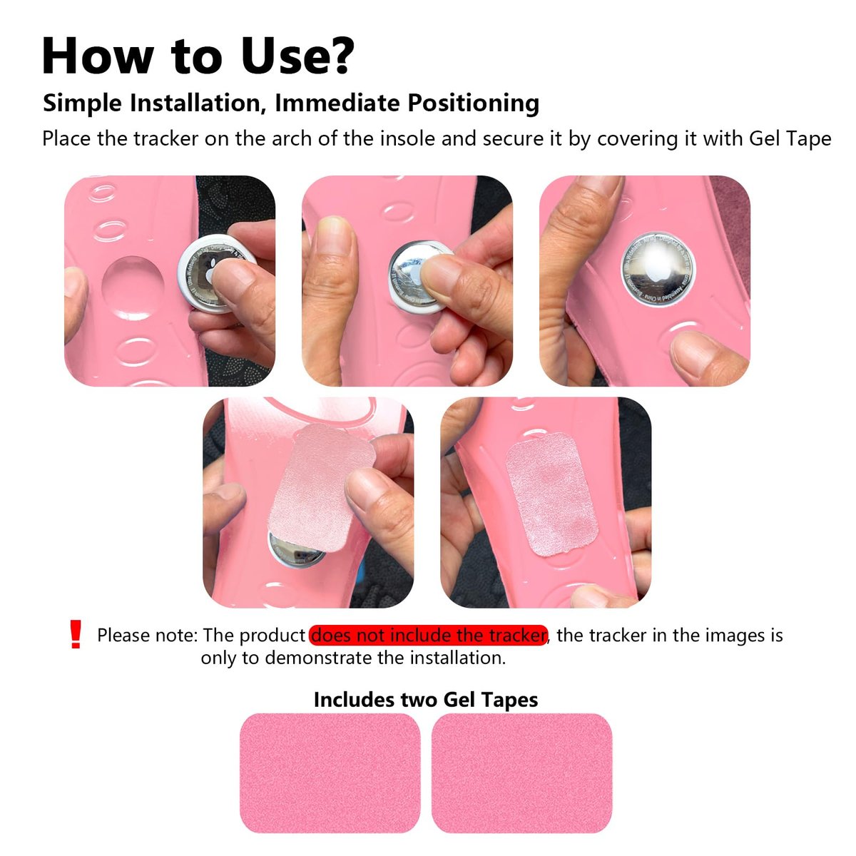 Edvbela Einlegesohlen für Airtag Versteck, Tracker-Geräte-Case für Kinder, Erwachsene und Senioren, Bequeme Schuheinlagen, Pink (6,89-7,48 Zoll 10-12 Kleinkind)