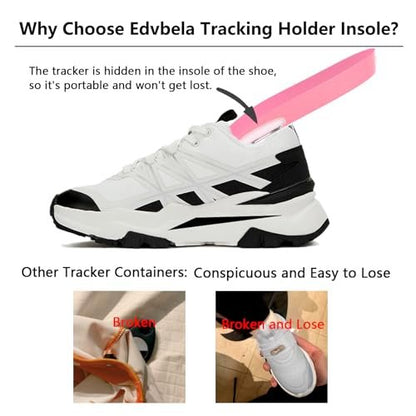 Edvbela Einlegesohlen für Airtag Versteck, Tracker-Geräte-Case für Kinder, Erwachsene und Senioren, Bequeme Schuheinlagen, Pink (6,89-7,48 Zoll 10-12 Kleinkind)