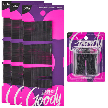 Goody 255-teiliges schwarzes Bobby-Pin-Set mit magnetischem Halter – ultrastarker Halt für dickes, dünnes & lockiges Haar – hochwertige, fusselfreie Haarnadeln für Hochsteckfrisuren, Alltagsstyling & besondere Anlässe
