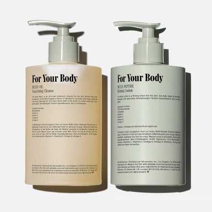 Nécessaire The Body Duo (Eucalyptus) Pflegeset für Damen + Herren – Duschgel 500 ml + Körperlotion 450 ml, Mehrfach-Öl Duschreiniger + Multi-Peptid Körperfeuchtigkeitscreme, nicht komedogen