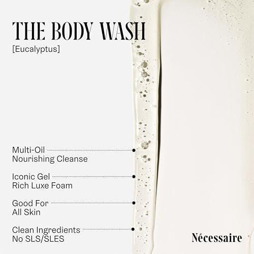 Nécessaire The Body Duo (Eucalyptus) Pflegeset für Damen + Herren – Duschgel 500 ml + Körperlotion 450 ml, Mehrfach-Öl Duschreiniger + Multi-Peptid Körperfeuchtigkeitscreme, nicht komedogen