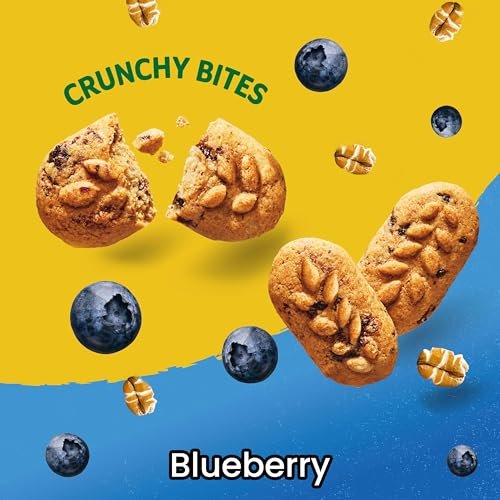 belVita Bissengröße Snacks, Blaubeer-Knusperhäppchen, 6 x 142g Beutel