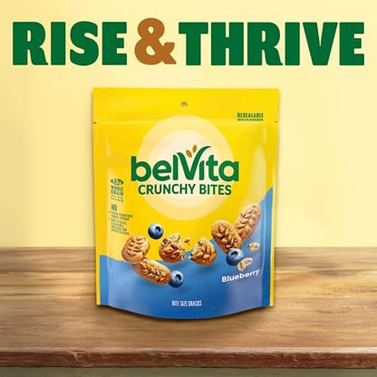 belVita Bissengröße Snacks, Blaubeer-Knusperhäppchen, 6 x 142g Beutel