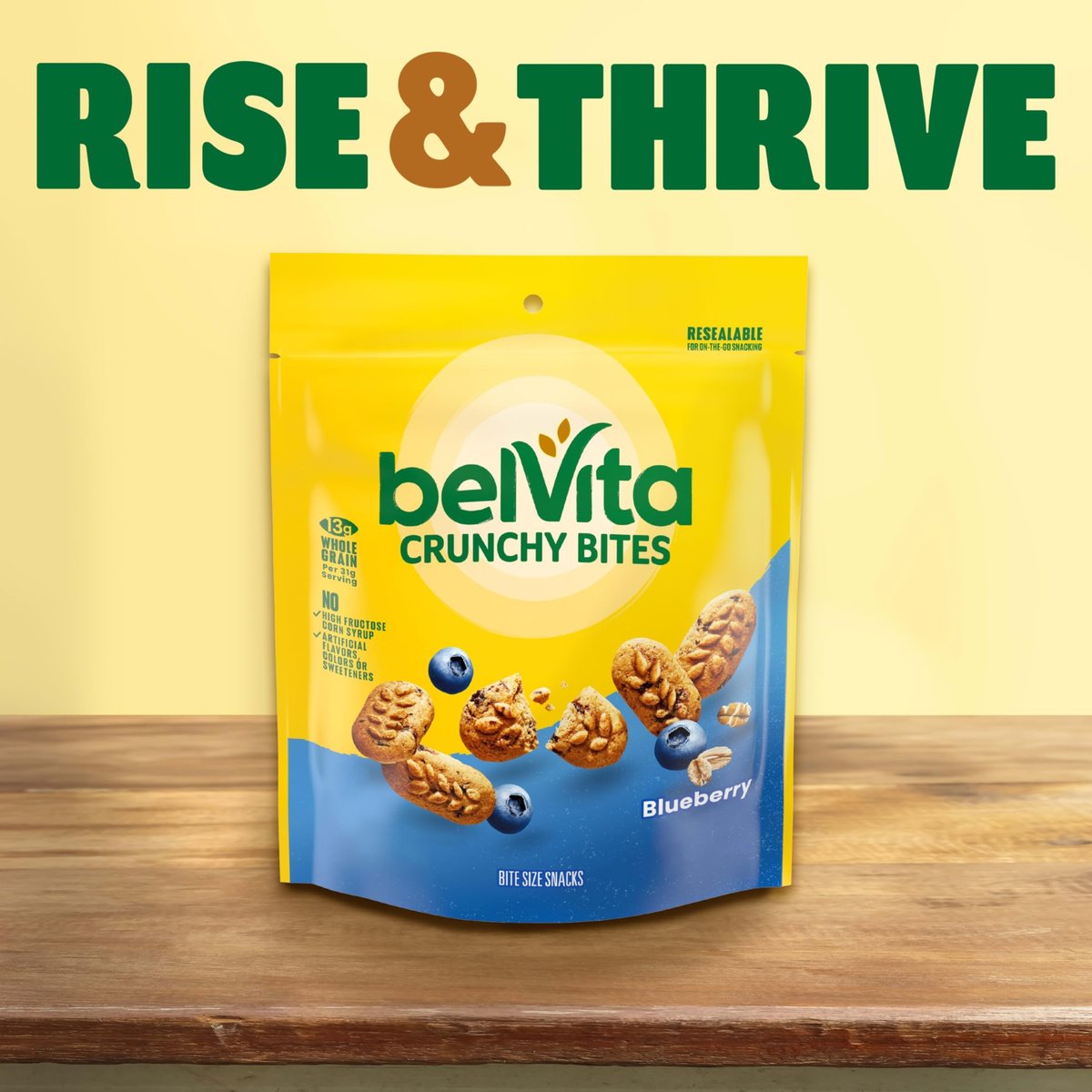 belVita Bissengröße Snacks, Blaubeer-Knusperhäppchen, 6 x 142g Beutel