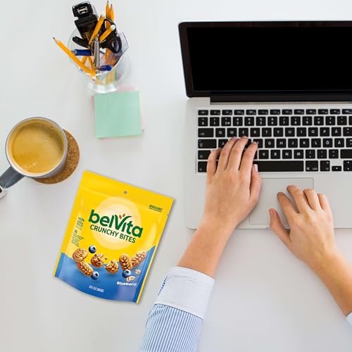 belVita Bissengröße Snacks, Blaubeer-Knusperhäppchen, 6 x 142g Beutel