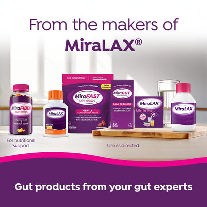 MiraGUT Tägliches Probiotikum – von den Machern von MiraLAX – Probiotika für die Verdauungsgesundheit – Glutenfreies Nahrungsergänzungsmittel – für Frauen und Männer – 30 Kapseln