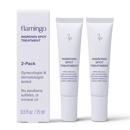 Flamingo Behandlung gegen eingewachsene Haare, Spot Treatment Applicator, 0,5 FL OZ, Packung mit 2 – Dermatologisch & gynäkologisch getestet