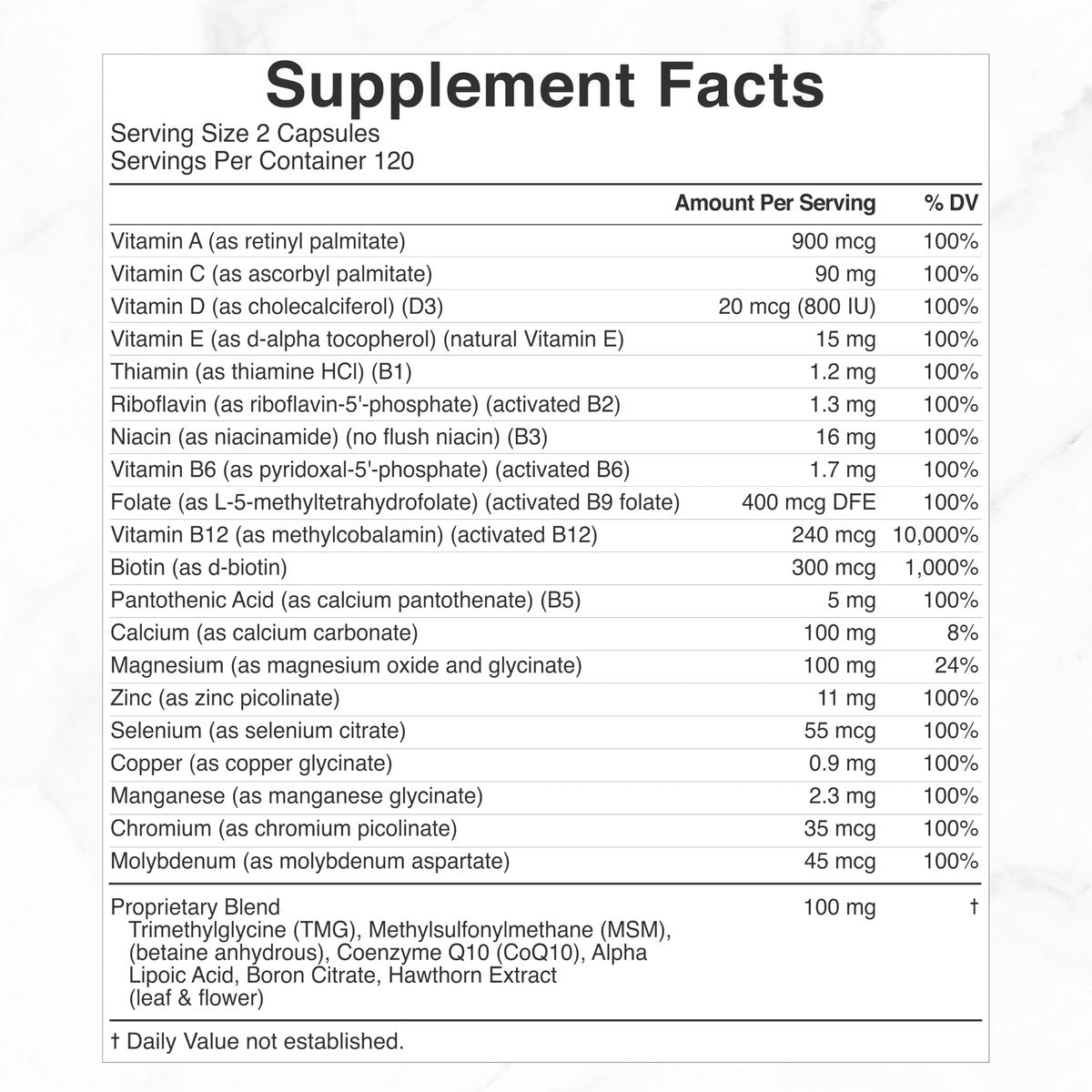 DEAL SUPPLEMENT Methylierte Multivitamine für Männer & Frauen, 240 Kapseln | 100% DV Vitamine & Mineralien | Aktivierter B-Komplex & Chelatmineralien, mit CoQ10, TMG & ALA | Non-GMO, cGMP hergestellt