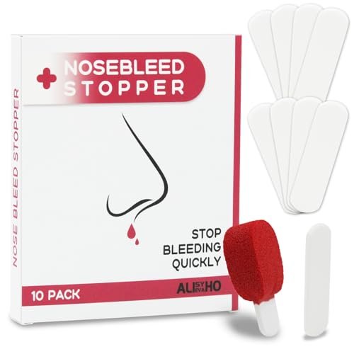 10er-Pack Nasenbluten-Stopfen – einzeln verpackt, tragbar, super saugfähig, hilft schnell und schmerzfrei bei Nasenbluten für Erwachsene und Kinder (10er-Pack)