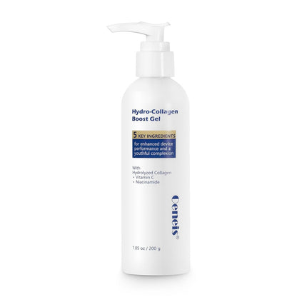 Oeneis Hydro-Collagen Boost Gel – Leitfähiges Gel mit hydrolysiertem Kollagen, Niacinamid & Hyaluronsäure für Mikrostrom- & Radiofrequenz-Gesichtsbehandlungen, duftfrei, parabenfrei, 200 ml