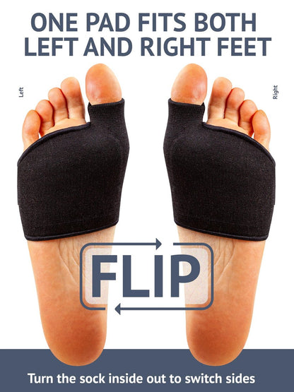 Brison Metatarsal-Pads Ball-of-Foot-Cushion für Herren und Damen – Gel-Fußpolster zur Schmerzlinderung bei Morton-Neurom, Metatarsalgie, Sesamoiditis und Hornhaut – 1 Paar Schwarz, Large (M 12-14, W 13-15)