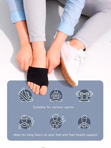Brison Metatarsal-Pads Ball-of-Foot-Cushion für Herren und Damen – Gel-Fußpolster zur Schmerzlinderung bei Morton-Neurom, Metatarsalgie, Sesamoiditis und Hornhaut – 1 Paar Schwarz, Large (M 12-14, W 13-15)