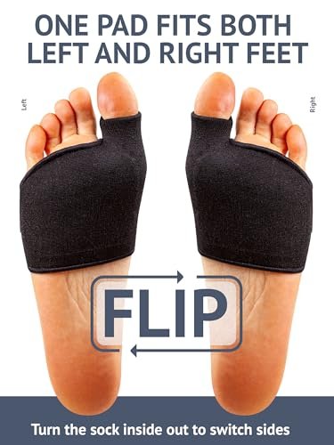 Brison Metatarsal-Pads Ball-of-Foot-Cushion für Herren und Damen – Gel-Fußpolster zur Schmerzlinderung bei Morton-Neurom, Metatarsalgie, Sesamoiditis und Hornhaut – 1 Paar Schwarz, Large (M 12-14, W 13-15)