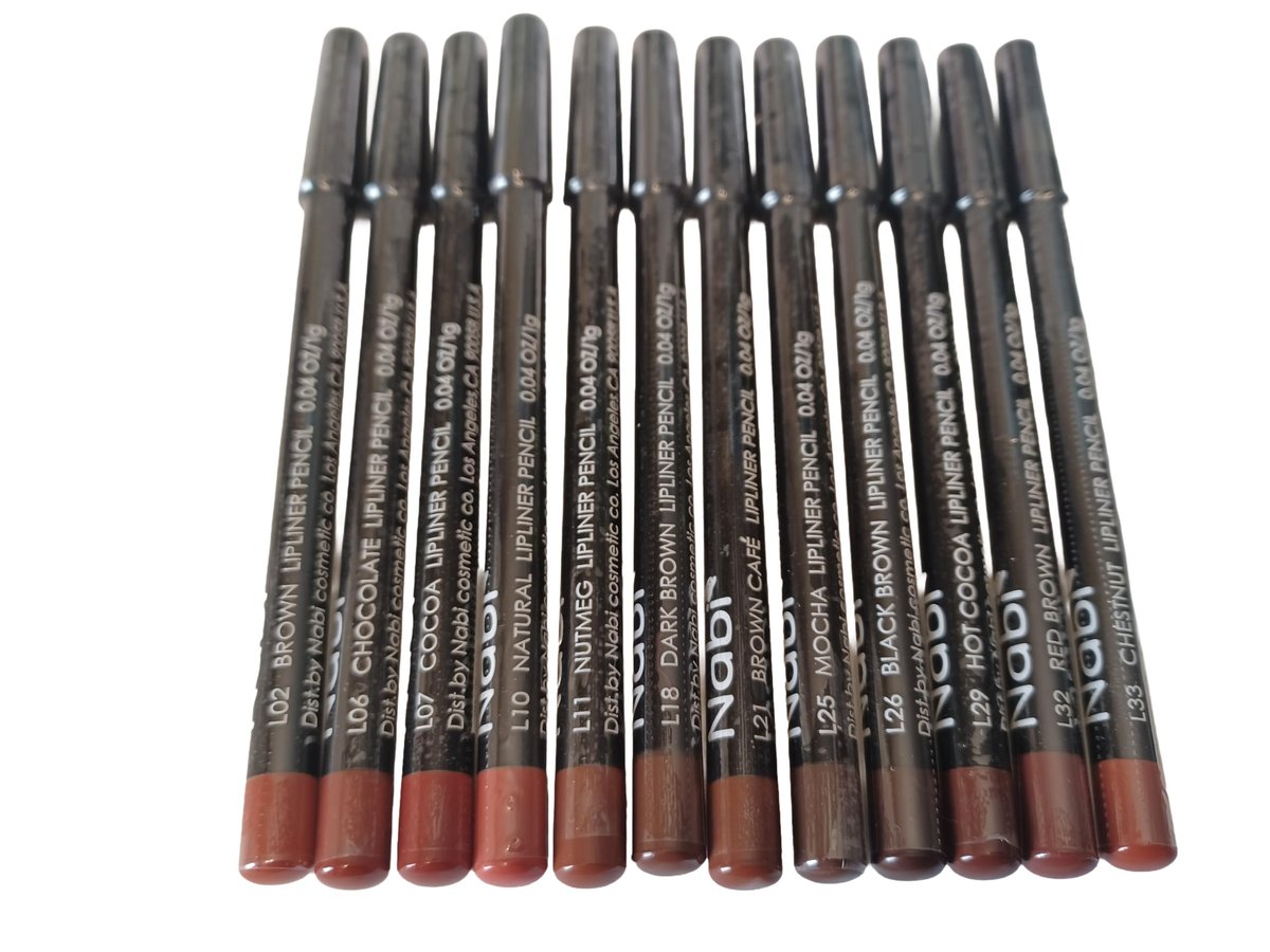 12-teiliges Lippenkonturenstift-Set in Brauntönen – Sortierte Farben