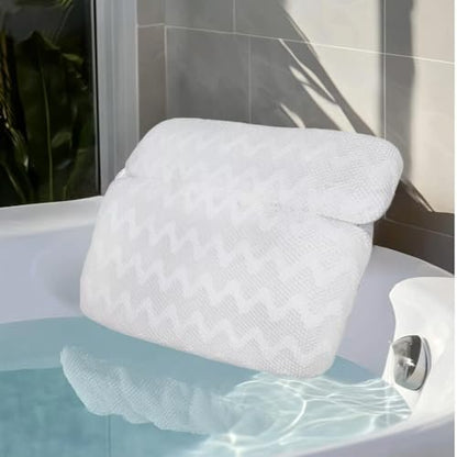Luxus Badekissen für die Badewanne – Rutschfest und Dick für Kopf, Nacken, Schultern und Rücken – Weiches und Großes Bequemes Badewannenkissen zur Entspannung – Passt in jede Wanne – Hergestellt aus 3D-Mesh