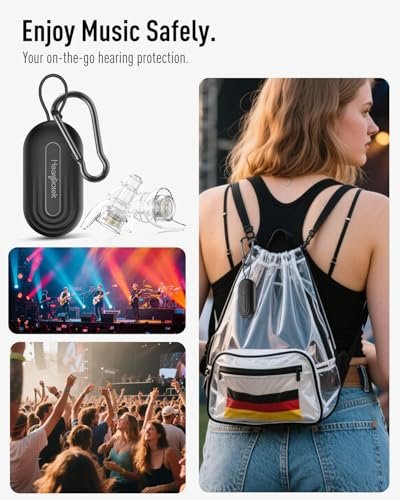 Hearprotek Konzert Ohrstöpsel, 2 Paar High-Fidelity Musik-Ohrstöpsel für laute Musik – Geräuschreduzierung, wiederverwendbar, für Rave, Festival, Tinnitus-Linderung, klar