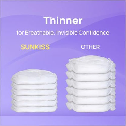 SUNKISS Ultradünne Inkontinenzunterwäsche für Damen, Hohe Saugfähigkeit & Super Weiche Wochenbettwindeln, Einweg- Erwachsenenwindeln, Ungedeckt, Large/XLarge, 20 Stück