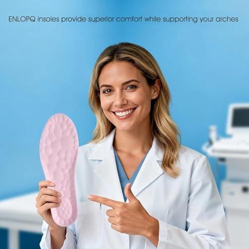 4D Cloud-Like Komfort Sohlen für Damen - Weiche Memory-Schaum-Einlegesohlen mit Fußgewölbeunterstützung - Zuschneidbare Stepper-Einlagen gegen Fußschmerzen und Ermüdung (Pink, US W 6.5-9)