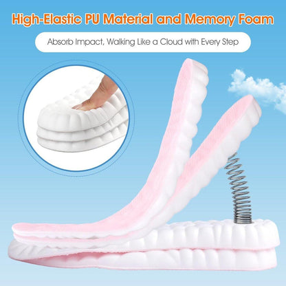 4D Cloud-Like Komfort Sohlen für Damen - Weiche Memory-Schaum-Einlegesohlen mit Fußgewölbeunterstützung - Zuschneidbare Stepper-Einlagen gegen Fußschmerzen und Ermüdung (Pink, US W 6.5-9)